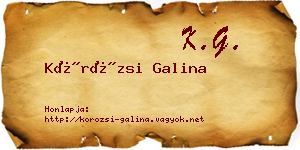 Körözsi Galina névjegykártya